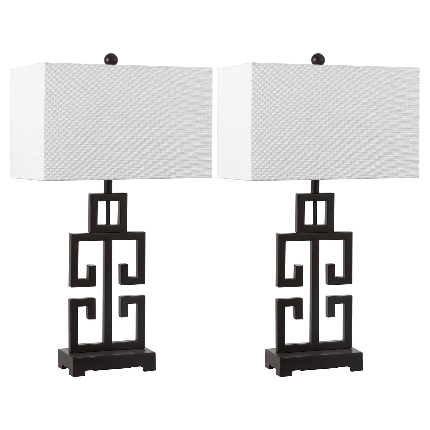 SAFAVIEH Lighting Chantelle Greek Antiqued Gold 29-inch Table Lamp (Set of 2) - 16W x 9D x 29H