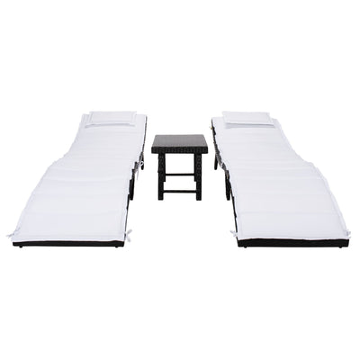 SAFAVIEH Outdoor Blaguna 3-Piece Sun Lounger Set - 83Wx20Dx24H