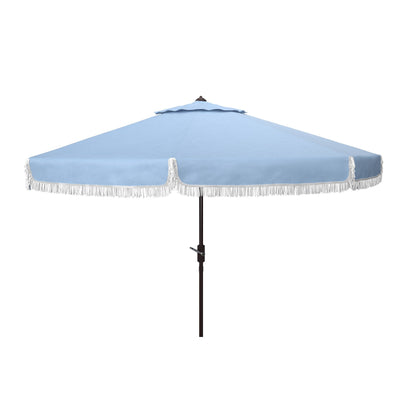 SAFAVIEH Ronette Fringe 9 Ft Crank Outdoor Umbrella