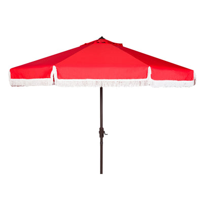 SAFAVIEH Ronette Fringe 9 Ft Crank Outdoor Umbrella