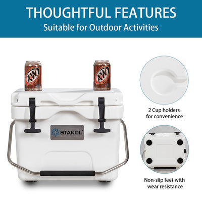 SKTAKOL 16 Quart Cooler Portable Ice Chest Leak-Proof 24 Cans Ice - See Details
