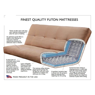 Somette Tucson Full-size Rustic Walnut Futon Set with Mattress