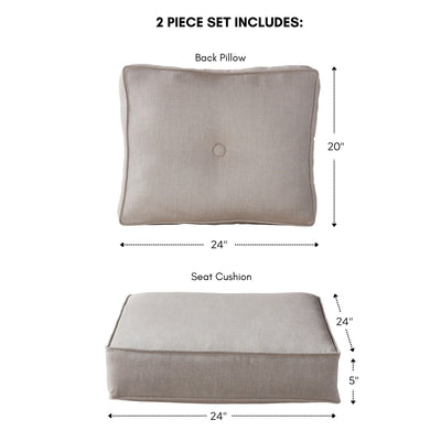 Sunbrella 2-Piece Premium Deep Seat Outdoor Cushion Set