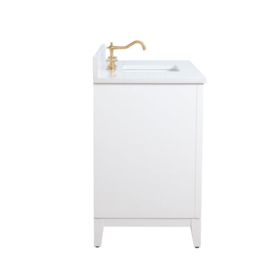 Vanity Art Bathroom Vanity with Ceramic Sink and Engineered Marble Top