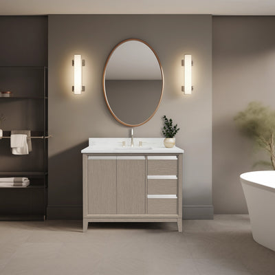 Vanity Art Bathroom Vanity with Ceramic Sink and Engineered Marble Top