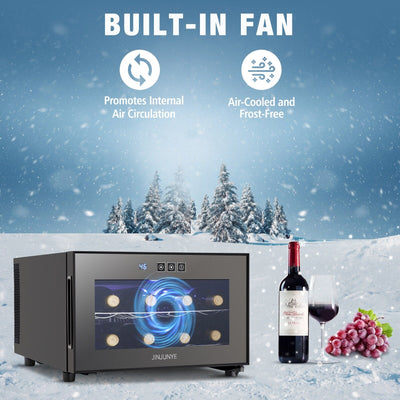 Versatile 8 - bottle Beverage Cooler(46 - 66°F): Sleek Design and Ultra - quiet Operation for Home Use