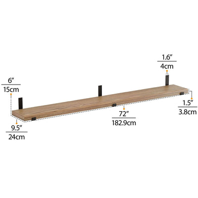Wallniture Forte 72 in Floating Shelves, 2 Pcs, Burnt, Wood